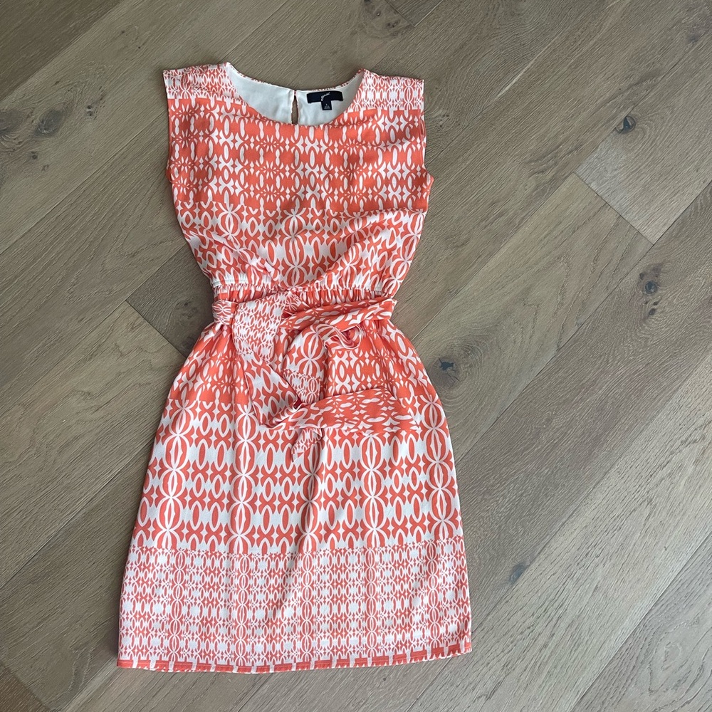GNW Vibrant Orange Geometric Dress
